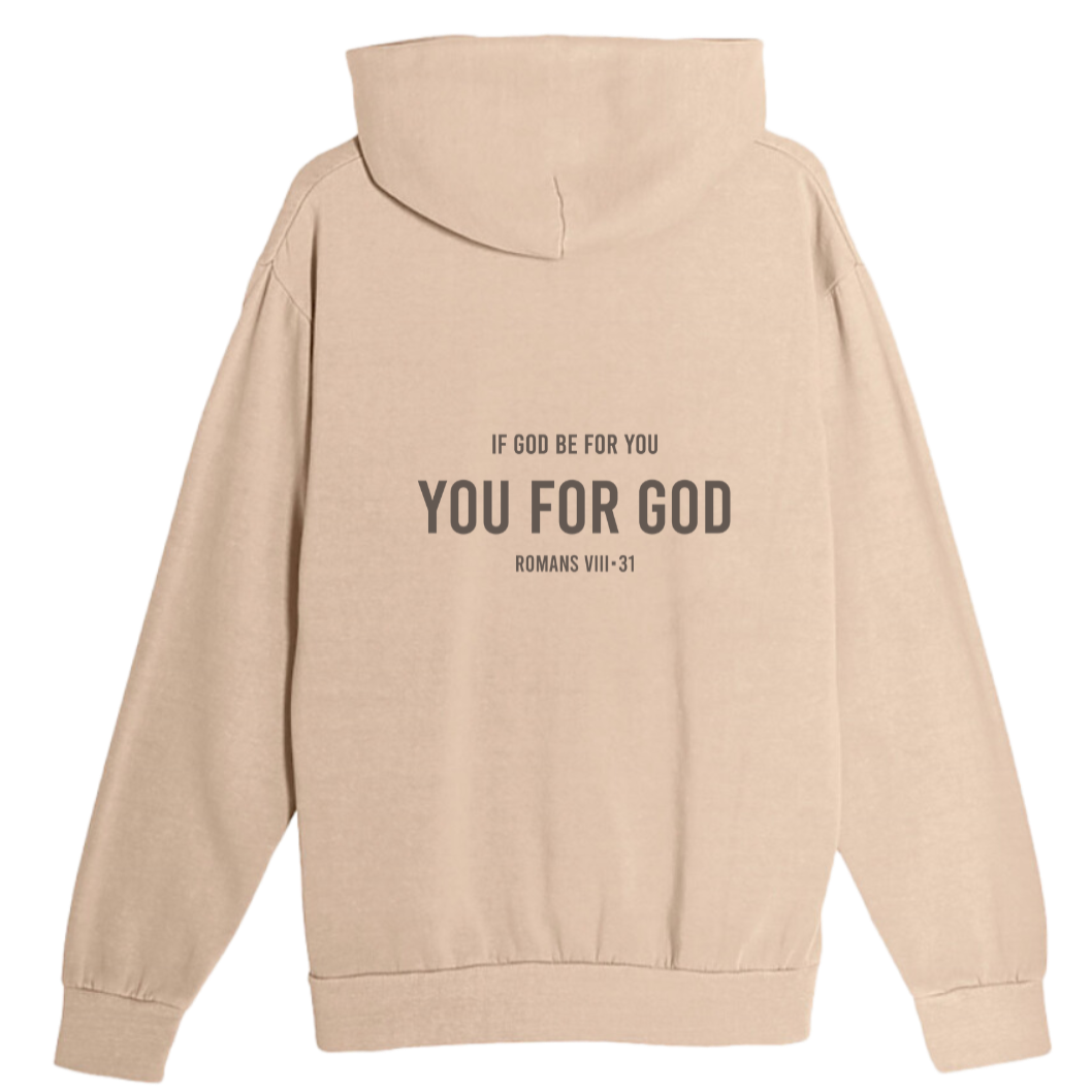 You For God Embroidered Hoodie - Honey Brown