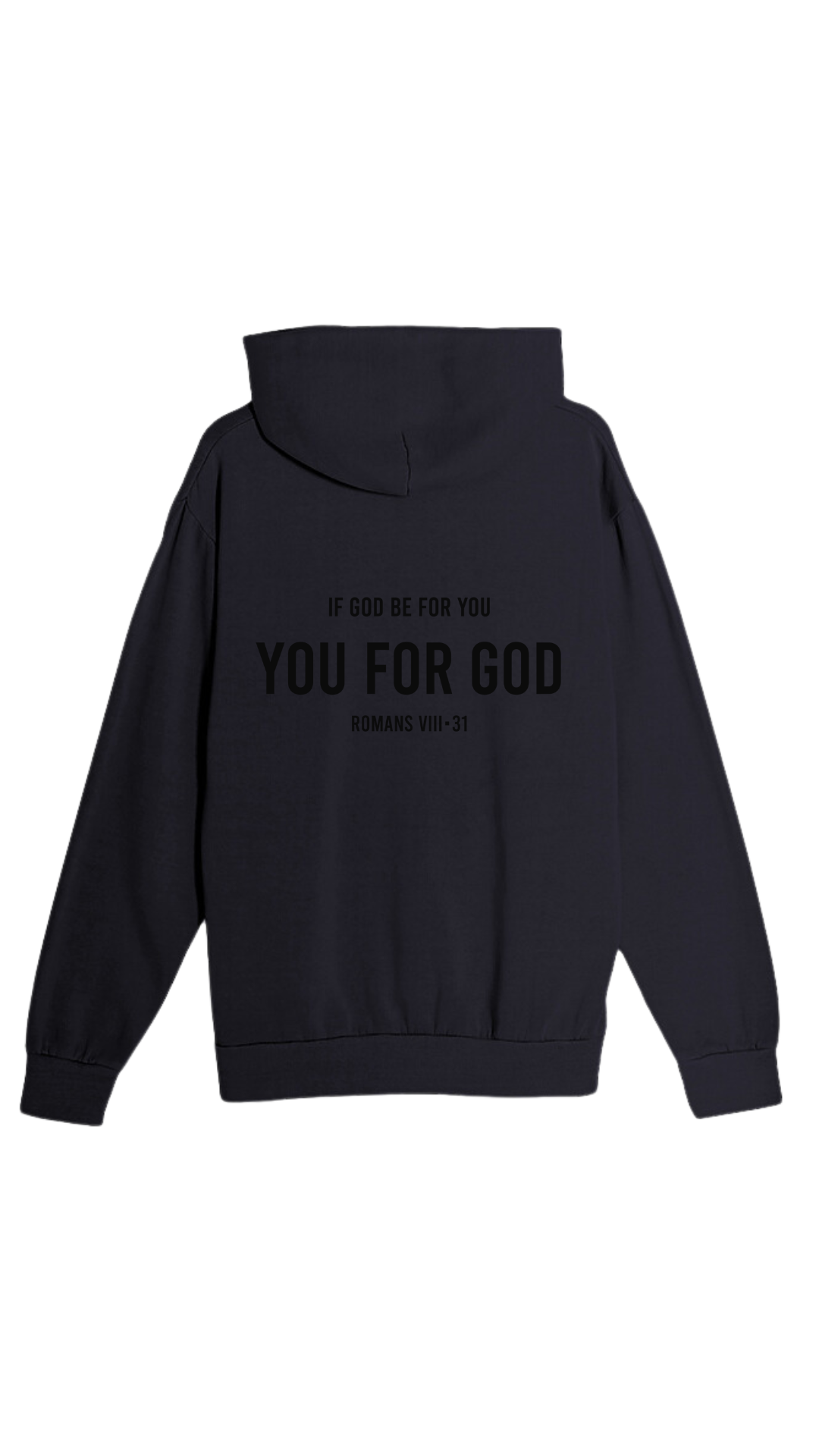 You For God Embroidered Hoodie - Noir