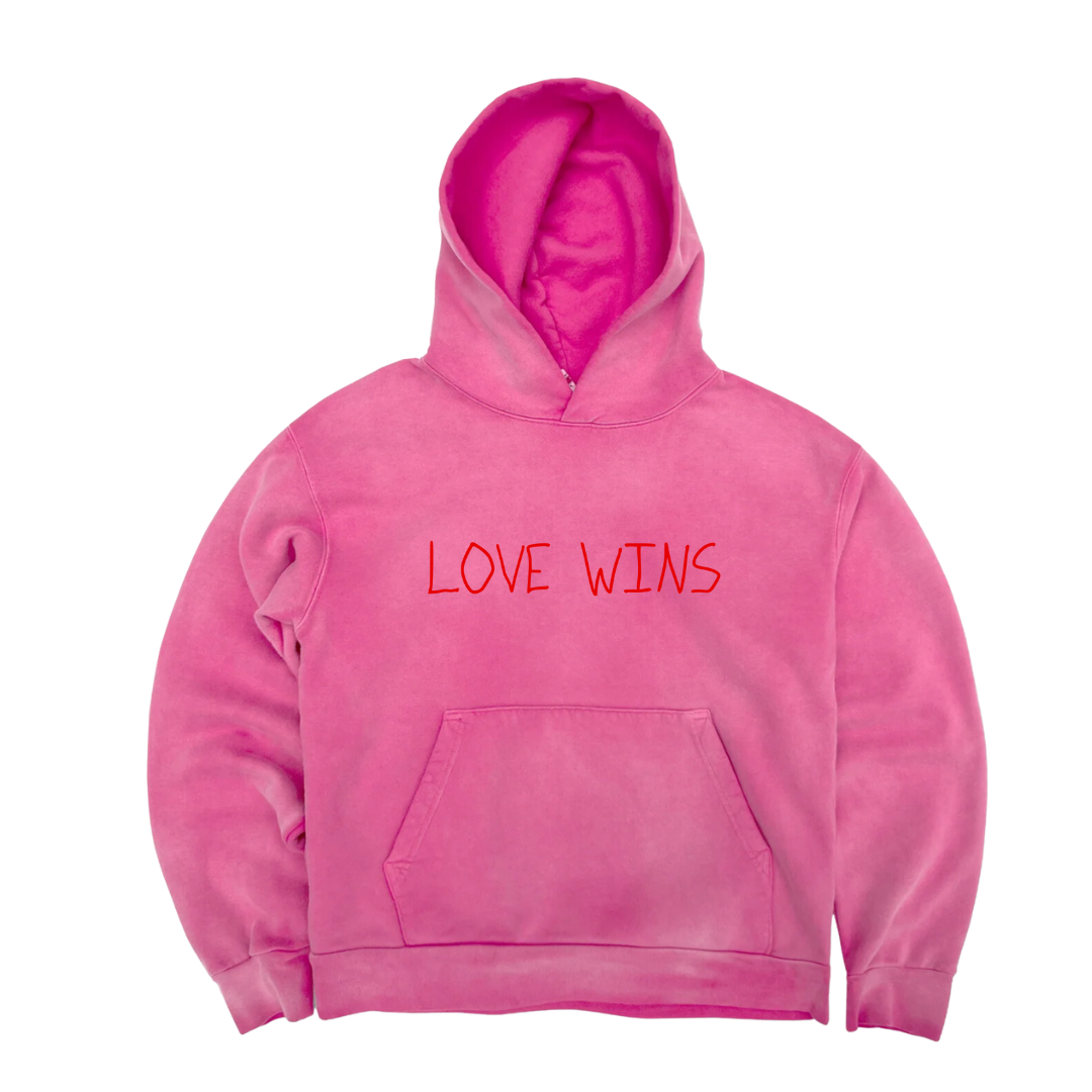 Limited Edition 'Love Wins' Hoodie - Faded Pink Rose
