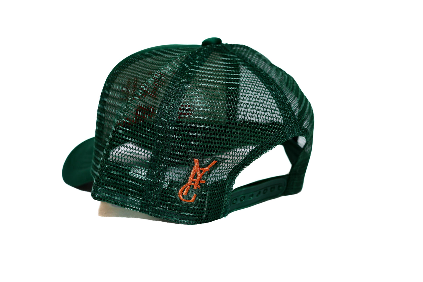 I Talk To God Trucker Hat - Forest Green + Orange FAMU
