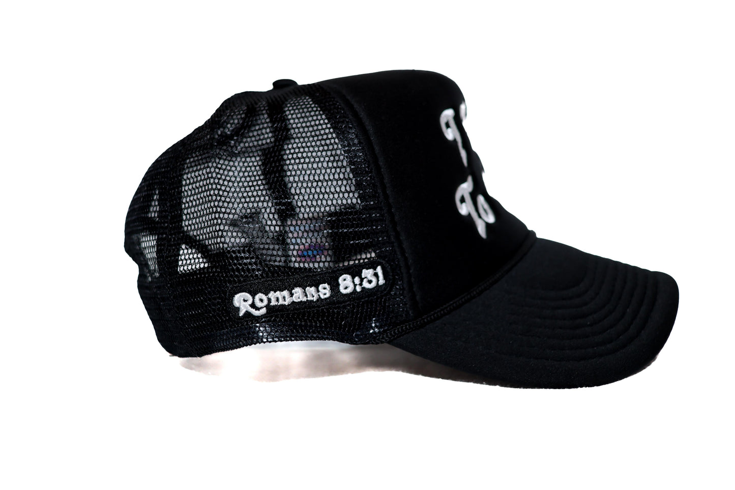 I Talk To God Trucker Hat - Black Noir