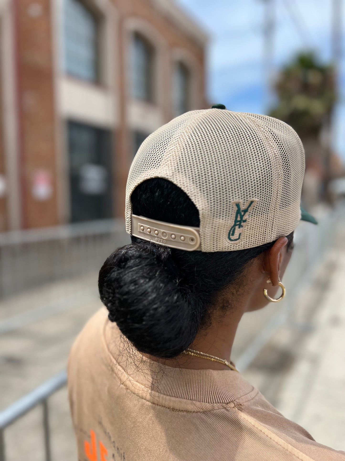 YFG Classic Snapback Tan + Forest Green