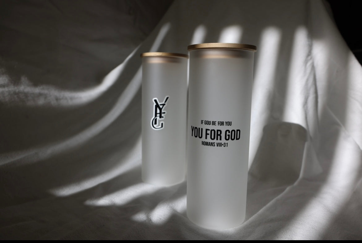 If God Be For You Frosted Glass Tumbler