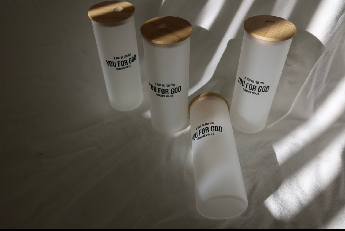 If God Be For You Frosted Glass Tumbler