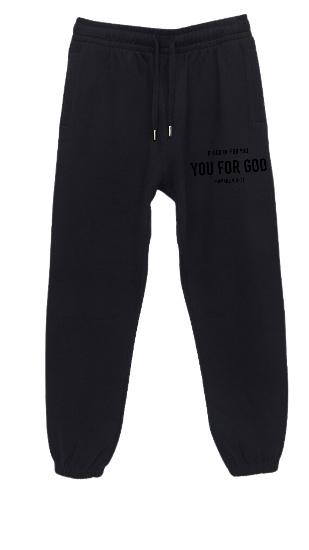 If God Be For You Embroidered Sweatpants - Noir