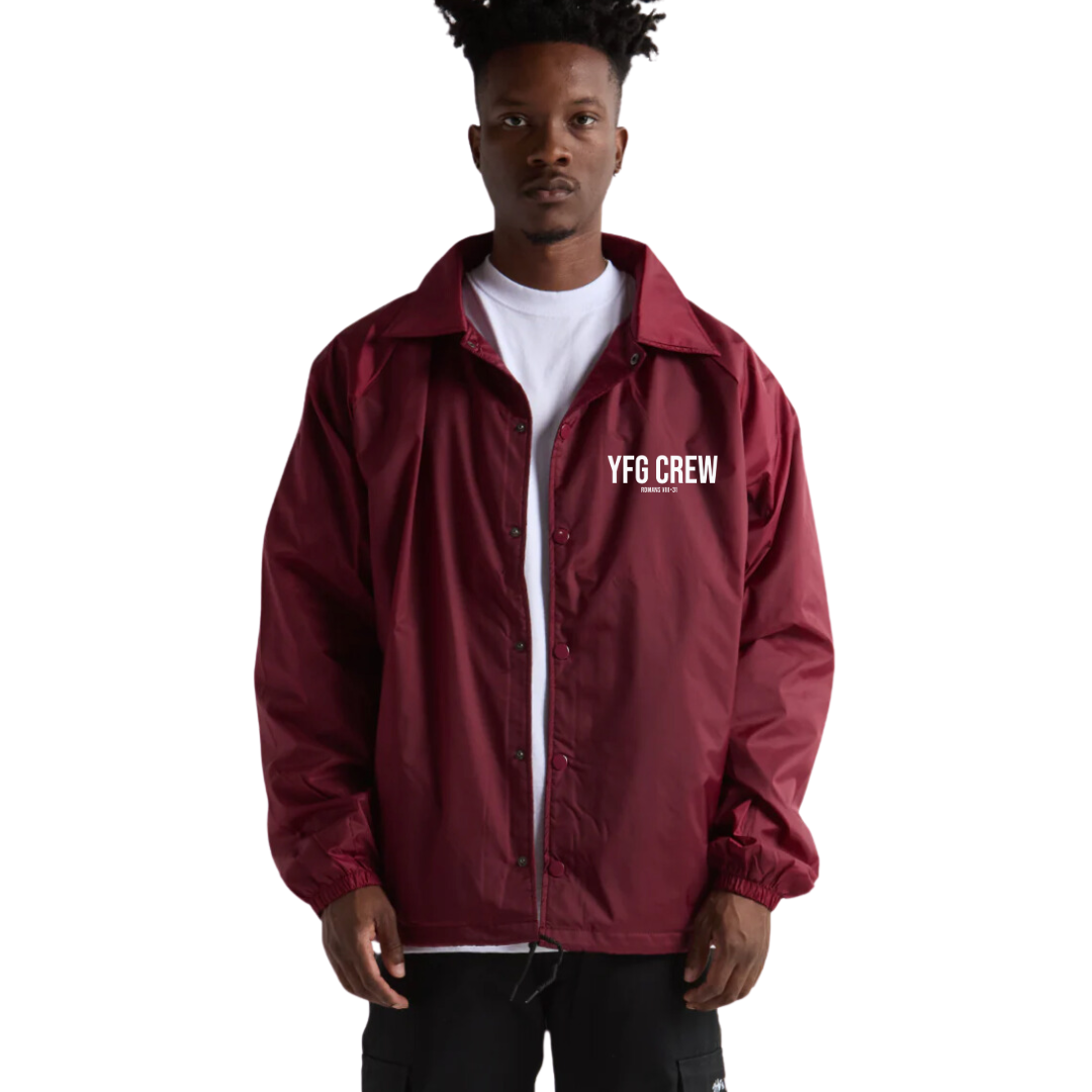 YFG Crew Cherry Merlot Coach Jacket