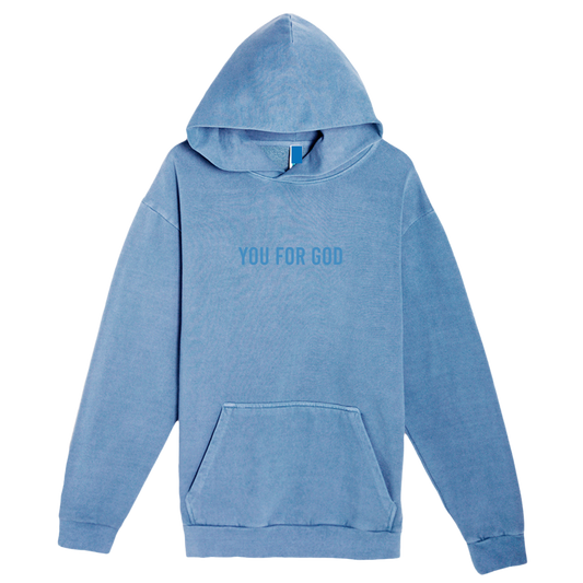 You For God  Hoodie - Pebble Blue