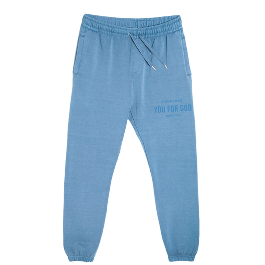 You For God Sweatpants - Pebble Blue