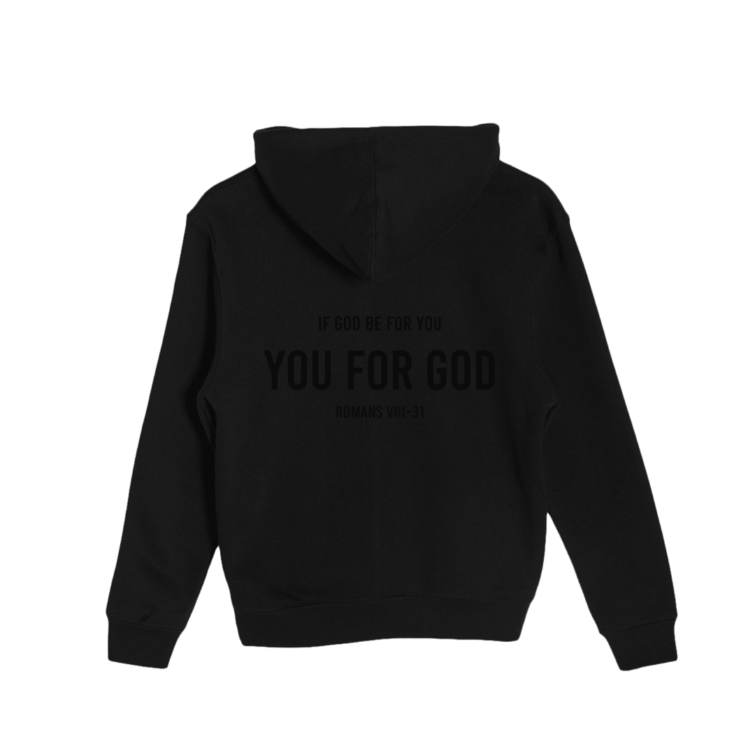 You For God Kids Hoodie - Black Noir