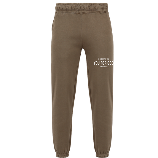 You For God Printed Sweatpant- Eurth Sand
