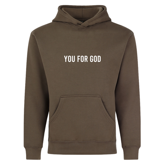 You For God Printed Hoodie- Eurth Sand