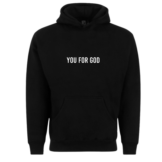 You For God Printed Hoodie- Noir