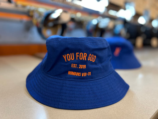 YFG Bucket Hat - Royal Blue + Orange