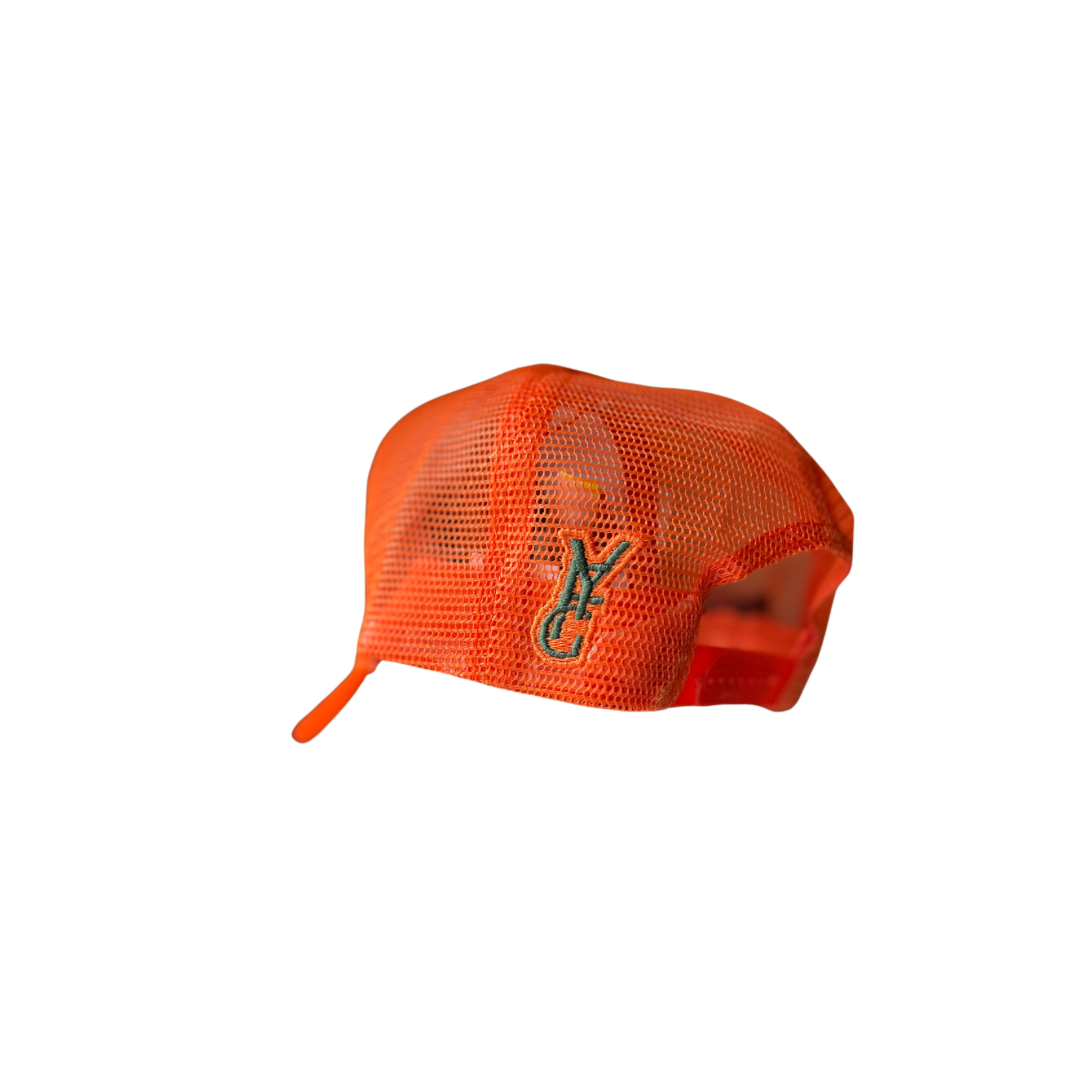 I Talk To God Trucker Hat - Orange + Forest Green FAMU